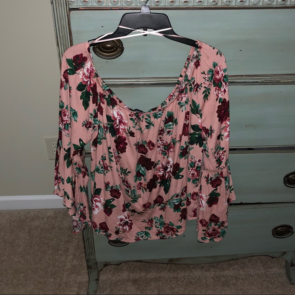 Off the should floral top